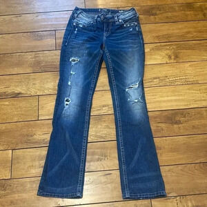 Stylish Blue Distressed Women Jeans